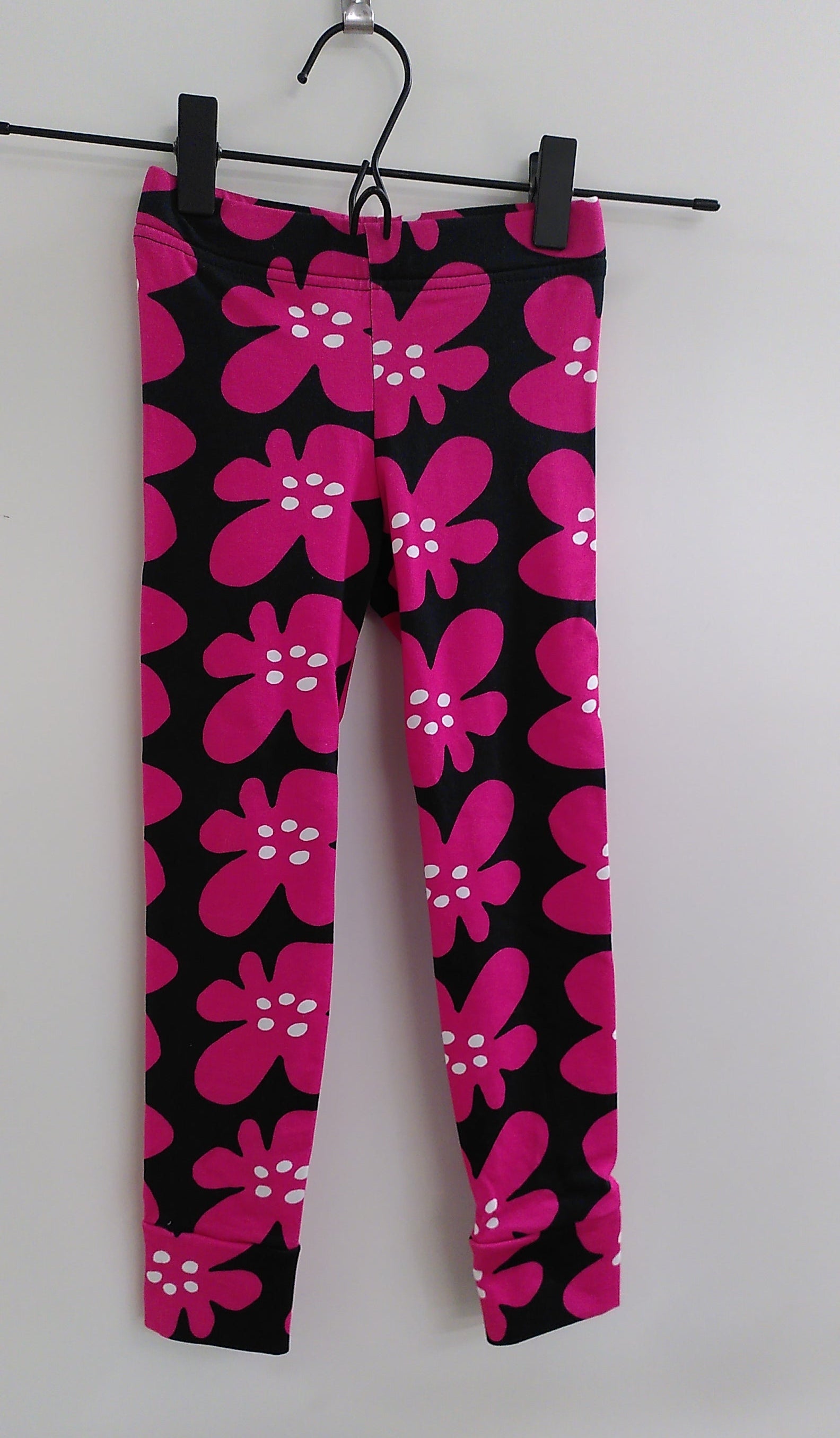 Legginsit pinkki kukka 74-92