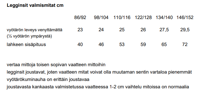 Legginsit ballerina 110/116